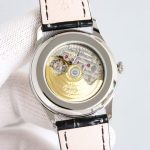 Patek Philippe Calatrava – Men's Champagne Dial with Diamond Bezel, Stainless Steel Case, and Brown Alligator Strap - 图片 7