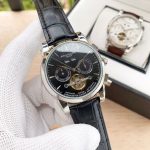 Patek Philippe Complications – Men's White Dial with Chronograph, Date, Day, and Openwork Movement, Yellow Gold Case & Brown Alligator Strap