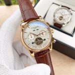 Patek Philippe Complications – Men's White Dial with Chronograph, Date, Day, and Openwork Movement, Yellow Gold Case & Brown Alligator Strap - 图片 4