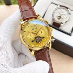 Patek Philippe Complications – Men's White Dial with Chronograph, Date, Day, and Openwork Movement, Yellow Gold Case & Brown Alligator Strap - 图片 6
