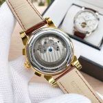 Patek Philippe Complications – Men's White Dial with Chronograph, Date, Day, and Openwork Movement, Yellow Gold Case & Brown Alligator Strap - 图片 9