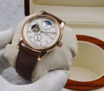 Patek Philippe Complications – Men's White Dial with Moon Phase, Openwork Movement, and Rose Gold Case