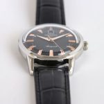 Longines Conquest – Men's Stainless Steel Automatic Watch with Black Dial, Rose Gold Accents, and Black Alligator Strap - 图片 4