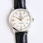 Longines Conquest – Men's Stainless Steel Automatic Watch with Black Dial, Rose Gold Accents, and Black Alligator Strap - 图片 5