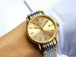 Longines Master Collection – Men's Two-Tone Stainless Steel Automatic Watch with Gold Dial, Baton Markers, and Date Window - 图片 8
