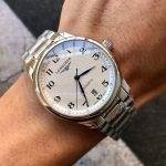 Longines Master Collection – Men's Two-Tone Stainless Steel Automatic Watch with Cream Dial, Arabic Numerals, and Date Window