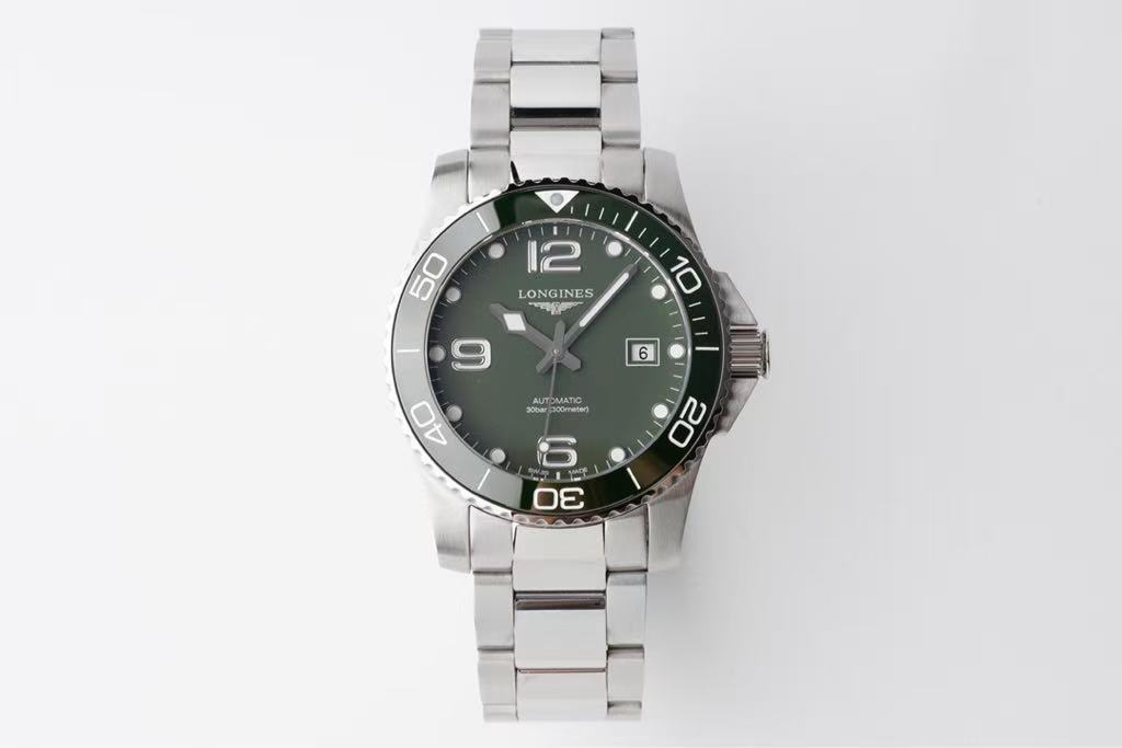 微信图片_20250925183454_4920_76 "Longines HydroConquest – Men's Stainless Steel Automatic Diver Watch with Green Dial, Rotating Bezel, and Date Window " - 图片 1