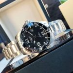 Longines HydroConquest – Men's Stainless Steel Automatic Diver Watch with Black Dial, Rotating Bezel, and Date Window