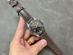Longines Flyback Chronograph – Men's Stainless Steel Automatic Watch with Black Dial, Flyback Function, and Brown Leather Strap - 图片 4
