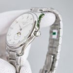 "Longines Master Collection – Men's Stainless Steel Automatic Watch with Blue Sunburst Dial, Diamond Hour Markers, and Moon Phase Display  " - 图片 4