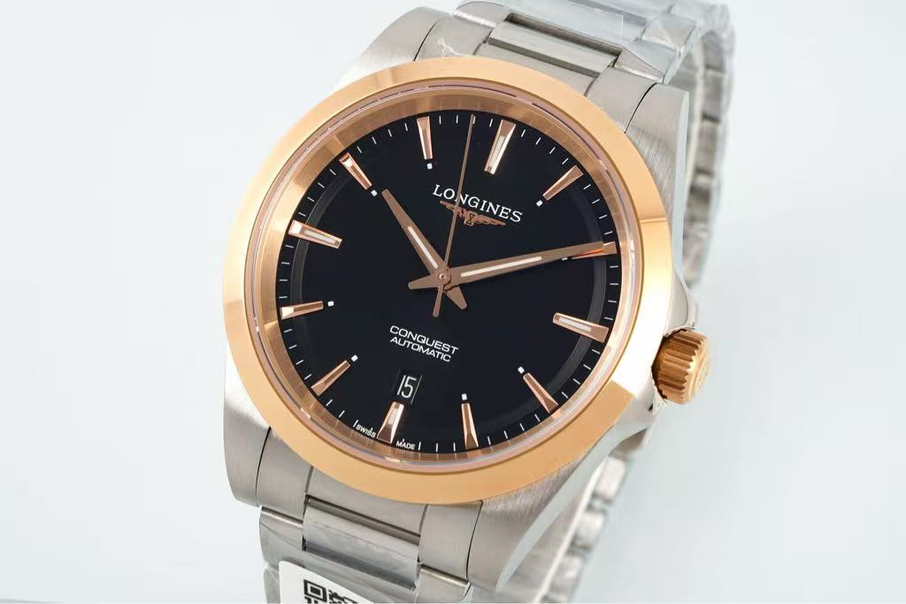 微信图片_20250925184752_5049_76 Longines Conquest – Men's Two-Tone Stainless Steel Automatic Watch with Black Dial, Rose Gold Accents, and Date Window - 图片 1