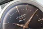 Longines Flagship – Men's Stainless Steel Automatic Watch with Brown Dial, Moon Phase Complication, and Black Leather Strap - 图片 4