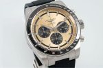 Longines Conquest Chronograph – Men's Stainless Steel Automatic Watch with Champagne Dial, Black Rubber Strap, and Tachymeter Bezel - 图片 3