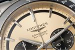 Longines Conquest Chronograph – Men's Stainless Steel Automatic Watch with Champagne Dial, Black Rubber Strap, and Tachymeter Bezel - 图片 4