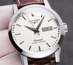 Longines Master Collection – High-Fidelity Replica Automatic Annual Calendar Watch with Cream Dial, Stainless Steel Case, and Brown Leather Stra - 图片 3