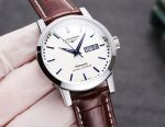 Longines Master Collection – High-Fidelity Replica Automatic Annual Calendar Watch with Cream Dial, Stainless Steel Case, and Brown Leather Stra - 图片 5
