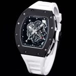 Richard Mille-Style Luxury Skeleton Watch – White Ceramic Case, Full Skeleton Movement, Black Dial - 图片 4