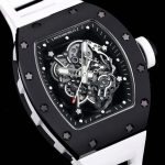 Richard Mille-Style Luxury Skeleton Watch – White Ceramic Case, Full Skeleton Movement, Black Dial - 图片 5