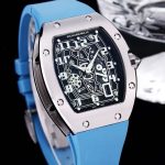 Richard Mille-Style Luxury Skeleton Watch – Stainless Steel Case, Red Rubber Strap, Black Dial with White Numerals - 图片 4