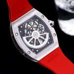 Richard Mille-Style Luxury Skeleton Watch – Stainless Steel Case, Red Rubber Strap, Black Dial with White Numerals - 图片 6