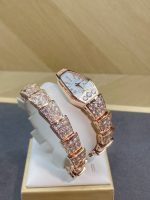 Bvlgari Serpenti – Women's Rose Gold Diamond Bracelet Watch with White Mother-of-Pearl Dial and Full Pave Setting - 图片 6