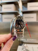 "Bvlgari Serpenti – Women's Stainless Steel Diamond Bracelet Watch with Mother-of-Pearl Dial, Ruby Crown, and Swiss 762 Movement  " - 图片 5