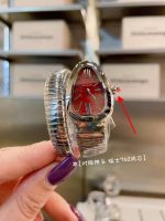 "Bvlgari Serpenti – Women's Stainless Steel Diamond Bracelet Watch with Mother-of-Pearl Dial, Ruby Crown, and Swiss 762 Movement  " - 图片 6