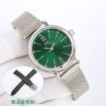 IWC Schaffhausen Women's Watch with Green Dial and Mesh Bracelet – Elegant Swiss Timepiece with Free Leather Strap - 图片 9
