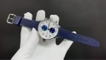 IWC Schaffhausen Chronograph Automatic Watch – White Dial with Blue Subdials and Rubber Strap - 图片 5