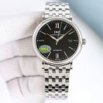 IWC Schaffhausen Portofino Automatic Watch – White Dial with Roman Numerals and Stainless Steel Bracelet - 图片 6