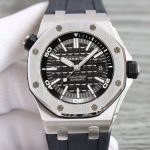 Audemars Piguet Royal Oak Offshore – Men's Black Dial with Stainless Steel Case and Rubber Strap, 300m Water Resistance