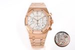 Audemars Piguet Royal Oak – Men's White Dial Chronograph with 18K Rose Gold Case and Integrated Bracelet, Automatic Movement