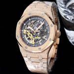 "Audemars Piguet Royal Oak – Men's Skeletonized Dial with Sandblasted 18K Rose Gold Case and Integrated Bracelet, Automatic Movement  "