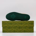 Gucci Beige Leather Sneakers – Classic Web Stripe, Perforated Panel & Vintage Sole, Original Box & Dust Bag - 图片 3