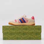 Gucci Beige Sneakers – Pink GG Monogram, Blue & Orange Web Stripe, Vintage Sole, Original Box & Dust Bag - 图片 9