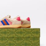Gucci Beige Sneakers – Pink GG Monogram, Blue & Orange Web Stripe, Vintage Sole, Original Box & Dust Bag - 图片 7