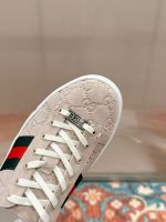 Gucci Beige Monogram Sneakers – Classic Web Stripe, "ACE" Metal Plate, Original Box & Dust Bag - 图片 8