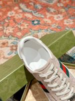 Gucci Beige Monogram Sneakers – Classic Web Stripe, "ACE" Metal Plate, Original Box & Dust Bag - 图片 6