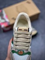 Gucci Vintage-Style Sneakers – Beige Suede & White Perforated Panel, Signature Web Stripe, Original Box & Dust Bag - 图片 3