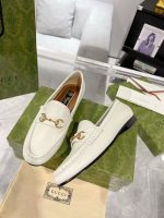 Gucci White Leather Loafers – Minimalist Design, Iconic Horsebit Buckle, Timeless Elegance, Original Box & Dust Bag - 图片 8