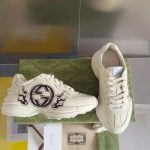 Gucci Rhyton Sneakers – White Leather, Gradient Logo, Chunky Sole, Original Box & Dust Bag - 图片 9