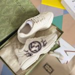 Gucci Rhyton Sneakers – White Leather, Gradient Logo, Chunky Sole, Original Box & Dust Bag