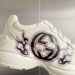 Gucci Rhyton Sneakers – White Leather, Gradient Logo, Chunky Sole, Original Box & Dust Bag - 图片 3