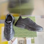 Gucci Rhyton Sneakers – Black Leather, Iconic Interlocking GG Logo, Chunky Sole, Original Box & Dust Bag - 图片 7