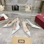 Gucci White Horsebit Slingback Pumps – Pointed Toe, Embossed Logo, Gold-Tone Hardware, Original Box & Dust Bag