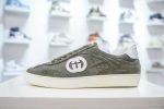 Gucci GG Logo Low-Top Sneakers – Olive Green Suede & Canvas, Iconic Interlocking G Patch, White Rubber Sole - 图片 8