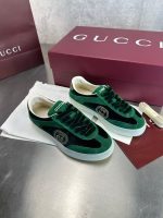 Gucci Green Velvet Sneakers – Black Leather Panel, Embroidered GG Logo, Premium Craftsmanship - 图片 6