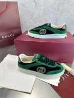 Gucci Green Velvet Sneakers – Black Leather Panel, Embroidered GG Logo, Premium Craftsmanship - 图片 5