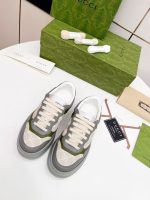 Gucci GG Print Dad Sneakers – Gray & Olive Green Paneling, Chunky Sole, Iconic Monogram Fabric - 图片 6