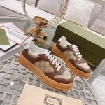 Gucci Brown Leather & GG Canvas Sneakers – Premium Paneling, Chunky Sole, Iconic Monogram Design - 图片 7